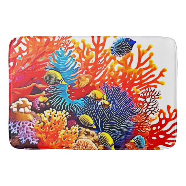 Färgstark design för undervattenslivet badrumsmatta (Framsidan)