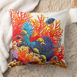 Färgstark design för undervattenslivet kudde