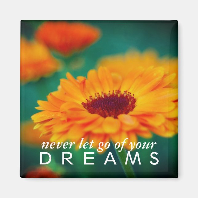 Färgstark "Dreams" Wildblominspiration Magnet (Framsidan)