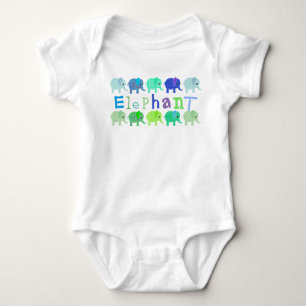 Färgstark elefant-Baby-romer Tee