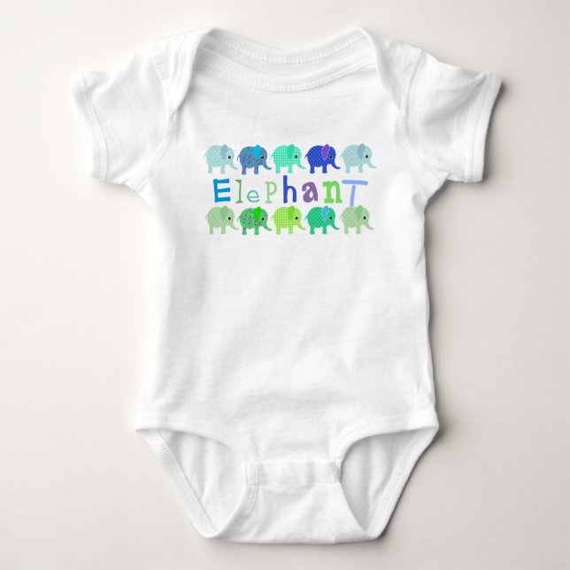 Färgstark elefant-Baby-romer Tee (Framsida)