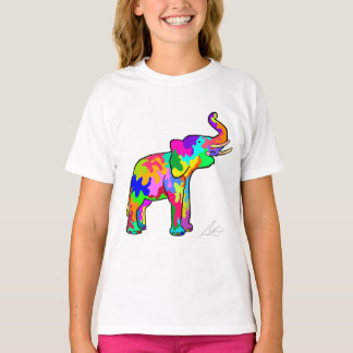 Färgstark elefantkonst t shirt