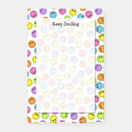 Färgstark Emoji Ansikte Behålla Smildrande Post-it Block