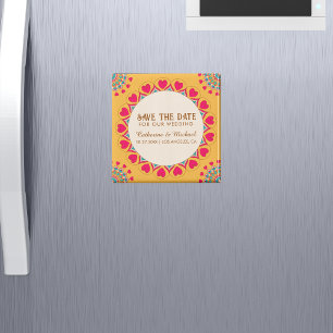 Färgstark etnisk Mandala Bold & Bright Bröllop Magnet