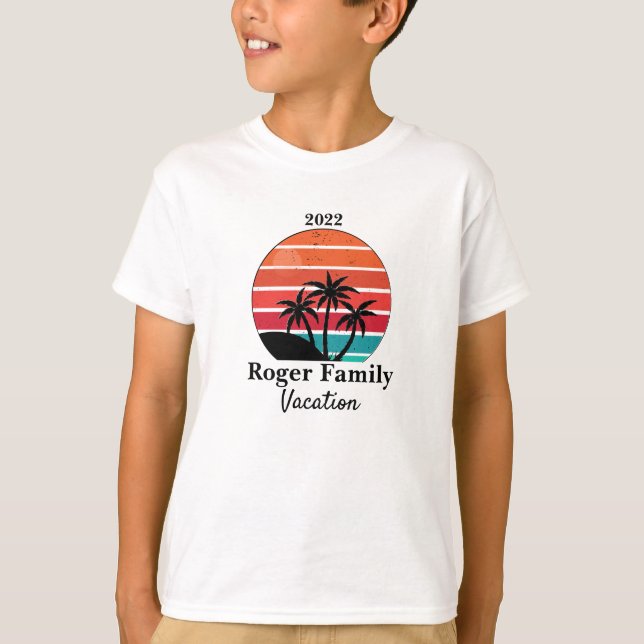 Färgstark familjerättslig Vacation T-Shirt (Framsida)