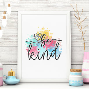 Färgstark färg av typen Kind Paint Stänk utan ram Poster
