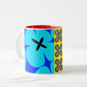 Färgstark fet grafisk blommigt CaféOlé 11oz.mug Två-Tonad Mugg