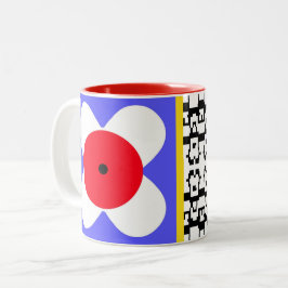 Färgstark fet grafisk blommigt CaféOlé 11oz.mugg Två-Tonad Mugg