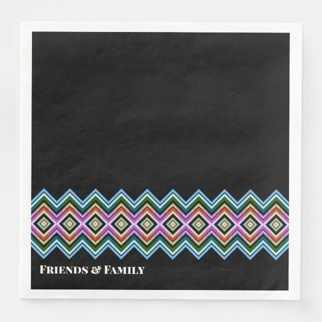 Färgstark fetstil designer pappersservett (Framsida)