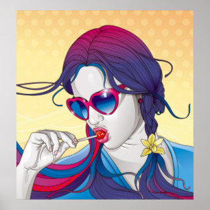 Färgstark flicka Poster