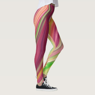 Färgstark, flytande Färger Mönster Leggings