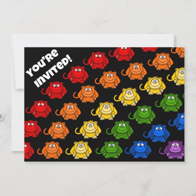 Färgstark Födelsedagsfest för enastående barn Inbjudningar (Framsida)