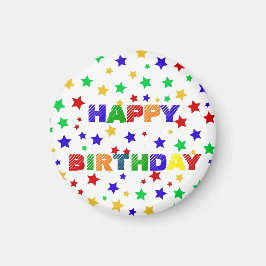 Färgstark födelsedagsfest med enkel modern röd stj magnet