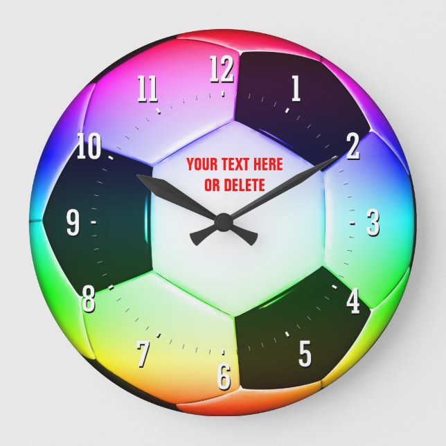 Färgstark fotboll för fotboll | Idrott Stor Klocka (Framsida)