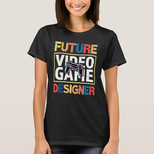 Färgstark framtida videospelsdesigner t shirt (Framsida)