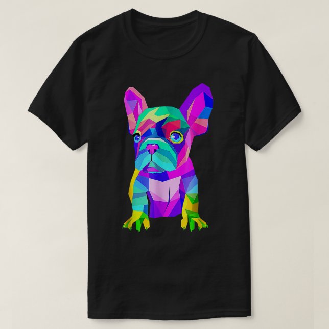 Färgstark Fransk Bull dog Älskare Pappa Mamma, Boy T Shirt (Design framsida)