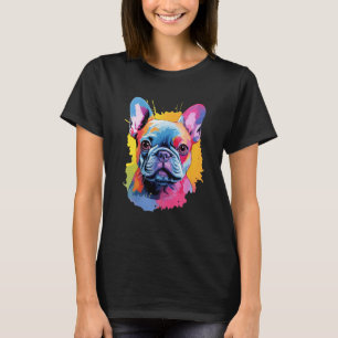 Färgstark Fransk-bulldog T Shirt