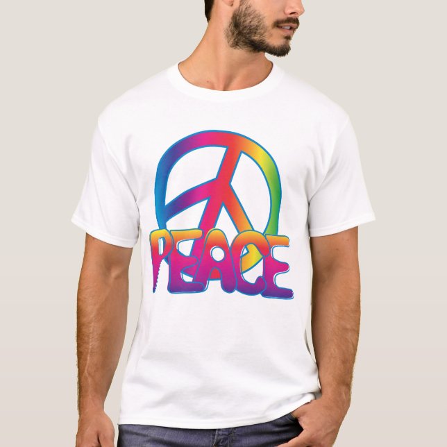Färgstark fredssymbol T-Shirt (Framsida)