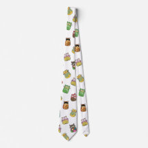 Färgstark Funky Cats Mönster Tie