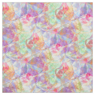 Färgstark Funky Retro Coola Polygon Mosaic Mönster Tyg