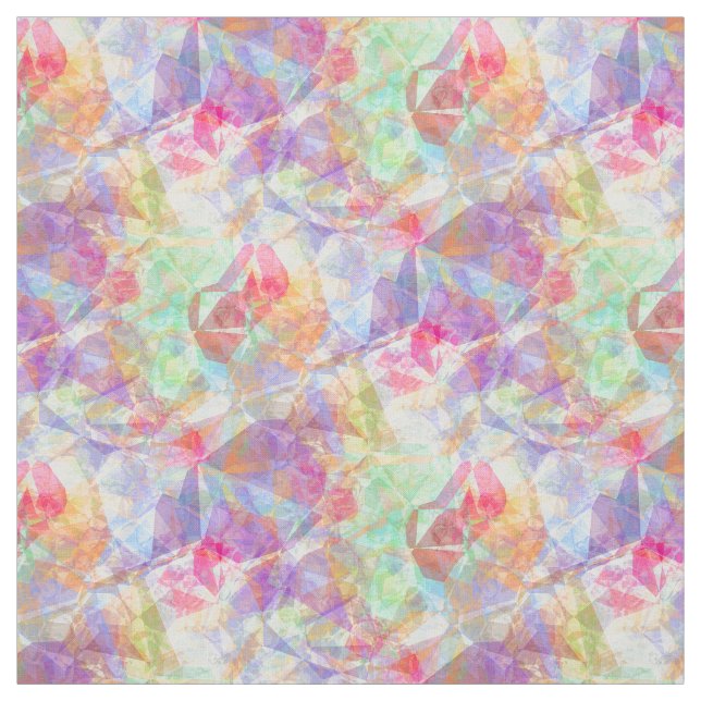 Färgstark Funky Retro Coola Polygon Mosaic Mönster Tyg (Prov)
