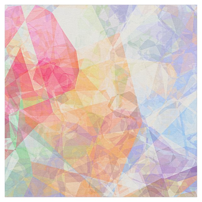 Färgstark Funky Retro Coola Polygon Mosaic Mönster Tyg (Närbild)