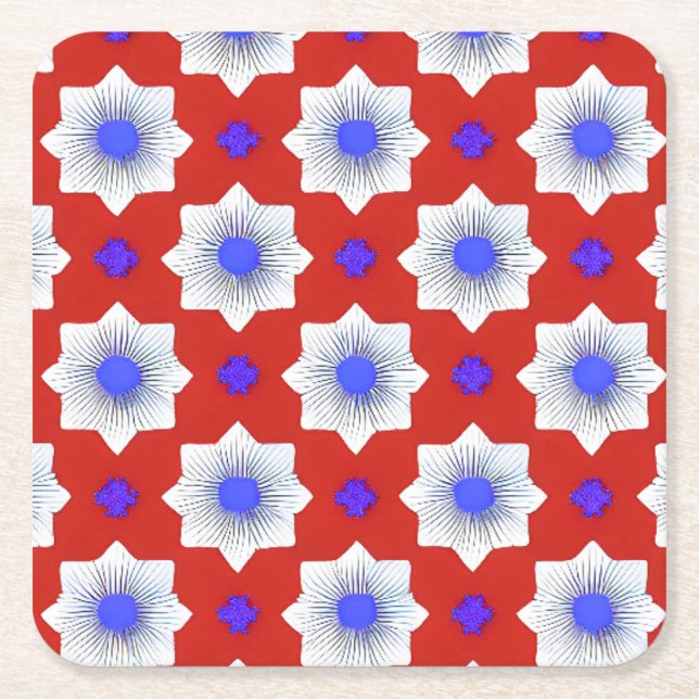 Färgstark, geometrisk, coola, modern, trendig graf underlägg papper kvadrat (Framsidan)