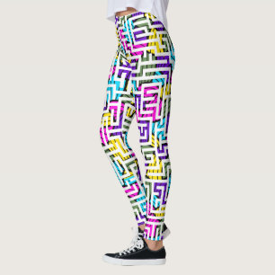 Färgstark geometrisk modern Mönster Leggings