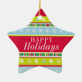 Färgstark glad helg lägger till fotofärgämnet julgransprydnad keramik