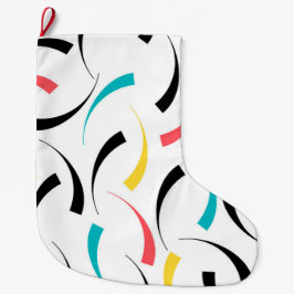 Färgstark, glad, modern, trendig stadsgrafik stor julstrumpa