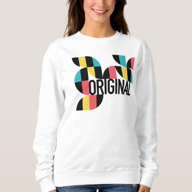 Färgstark, glad trendig design av original t shirt (Framsida)