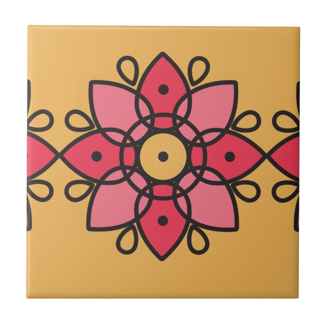 färgstark gult och rosa för hemmet kakelplatta (Framsidan)