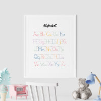 Färgstark, handskriven Alphabet Education Poster