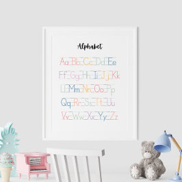 Färgstark, handskriven Alphabet Education Poster
