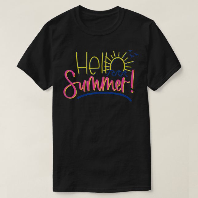 Färgstark Hej Sommarnyssnäcka Vinkara T Shirt (Design framsida)