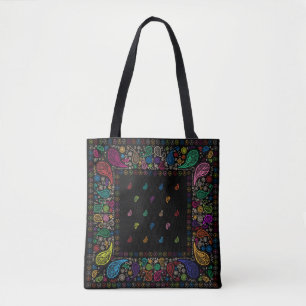 Färgstark Hippie Paisley-design Tygkasse