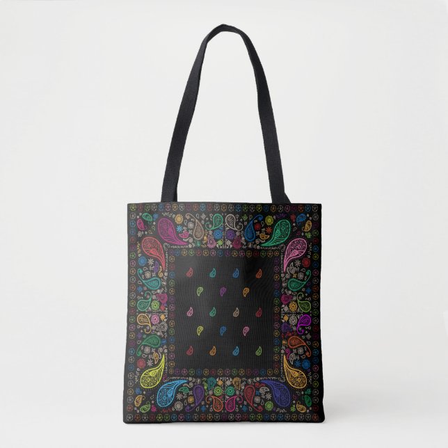 Färgstark Hippie Paisley-design Tygkasse (Framsida)