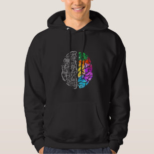 Färgstark hjärnteknik hoodie