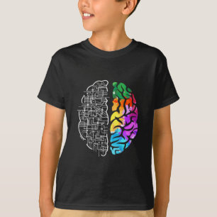 Färgstark hjärnteknik t shirt
