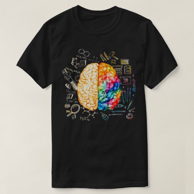 Färgstark hjärnvetenskap och konstneurovetenskap N T Shirt (Design framsida)