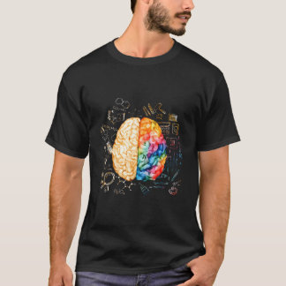 Färgstark hjärnvetenskap och neurovetenskaplig neu t shirt