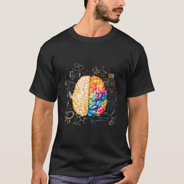 Färgstark hjärnvetenskap och neurovetenskaplig neu t shirt (Framsida)