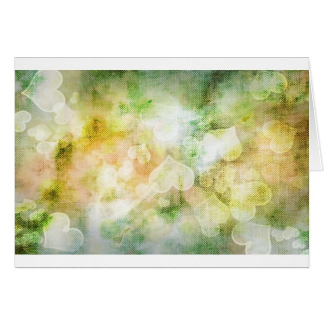 Färgstark hjärtbakgrund hälsningskort (Framsidan Horizontal)