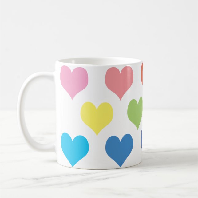 Färgstark hjärtedesign kaffemugg (Vänster)