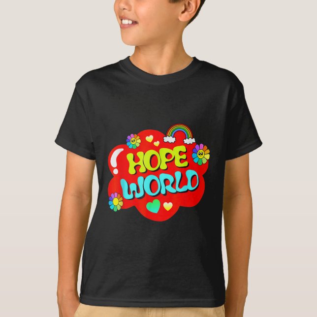 Färgstark hoppvärld t shirt (Framsida)