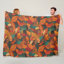Färgstark Höst löv stor Fleecefilt