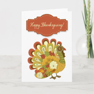 Färgstark höst Turkiet Happy thanksgiving Helgkort