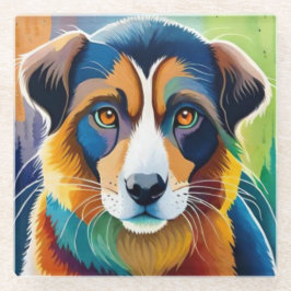 Färgstark hundansikte närbild