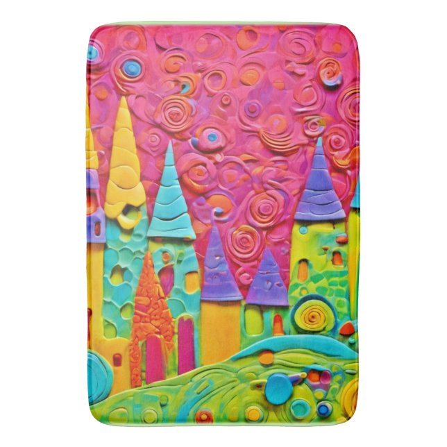 Färgstark innovativ Clay-skapelse Badrumsmatta (Framsidan (Vertikal))