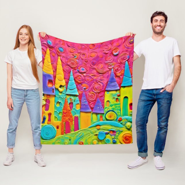 Färgstark innovativ Clay-skapelse Fleecefilt (På plats)